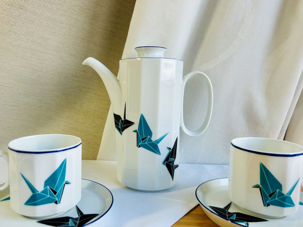 Vintage čajová souprava "Origami jeřáb" Rosenthal