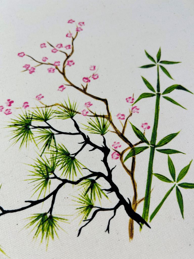 nákupní taška "Tři přátelé zimy" se zipem a vnitřní kapsou