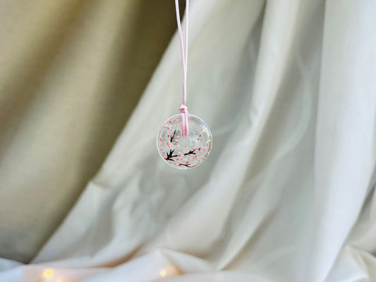náhrdelník donut "Ráno pod sakurou" křišťál