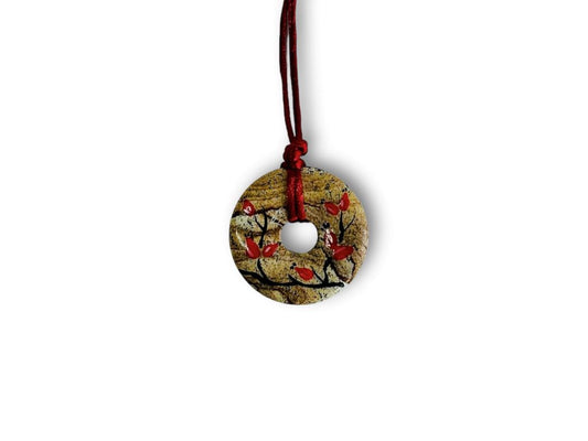 náhrdelník donut "Šípkový čaj" jaspis