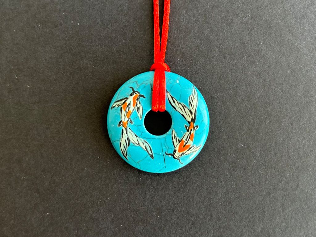 náhrdelník donut "Koi kapříci" tyrkenit