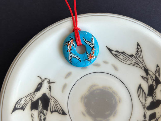 náhrdelník donut "Koi kapříci" tyrkenit