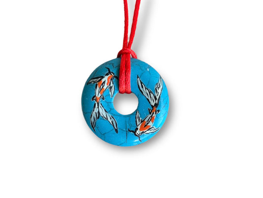 náhrdelník donut "Koi kapříci" tyrkenit