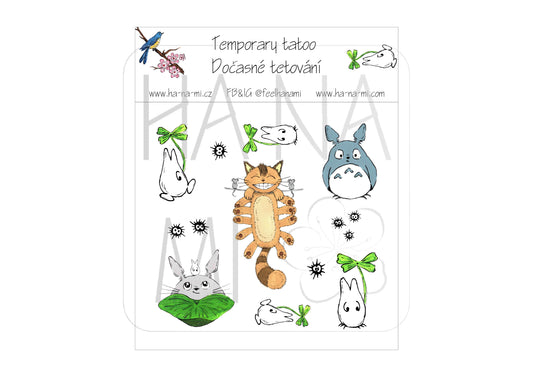 Dočasná tetovačka "Totoro a kočkobus"