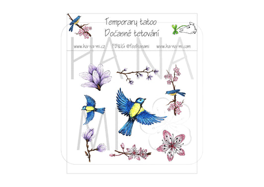 Dočasná tetovačka "Jarní Japonsko" barevné