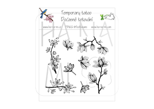 Dočasná tetovačka "Jarní Japonsko" černá