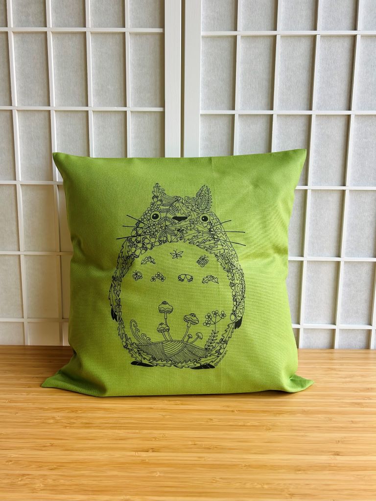 povlak na polštář "Totoro" zelený 40x40 cm