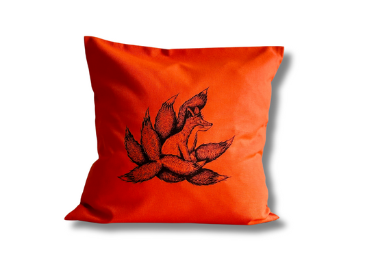 povlak na polštář "Kyuubi no Kitsune" oranžový 40x40 cm