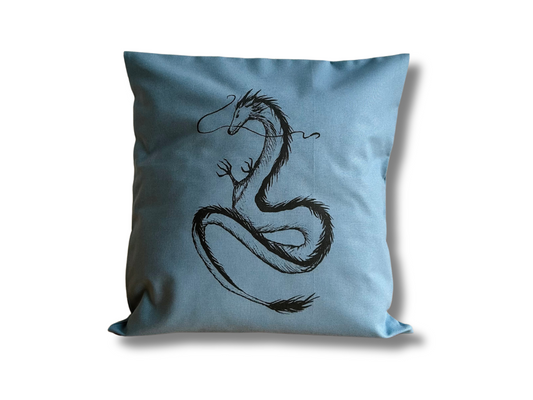 povlak na polštář "Drak" modrý 40x40 cm