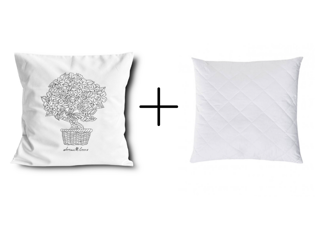 bílý polštář "BONSAJ" 40 x 40 cm