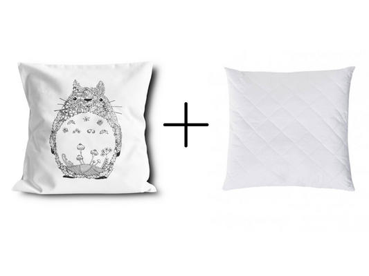 bílý polštář "ANIME" 40 x 40 cm různé motivy