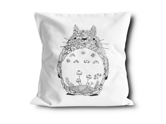 bílý polštář "ANIME" 40 x 40 cm různé motivy