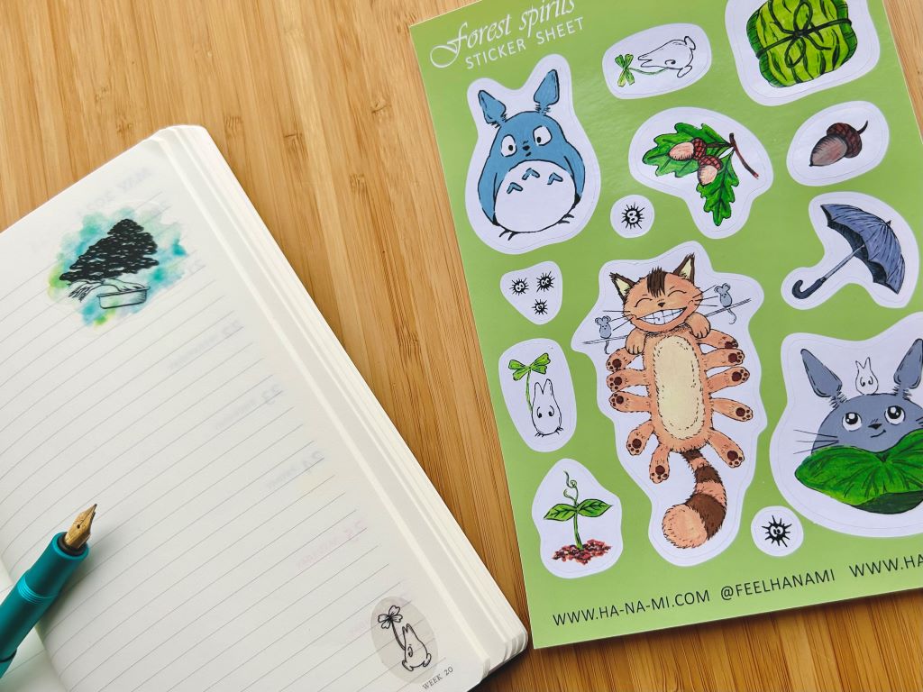 Samolepky "Totoro" a lesní duchové