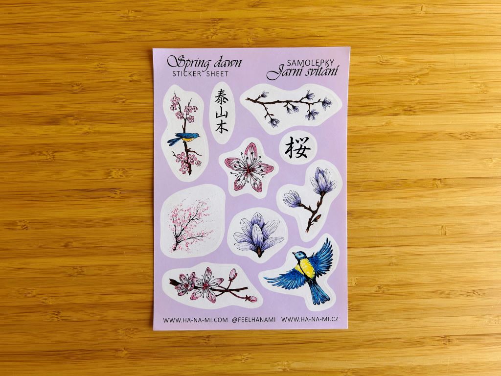 Samolepky "Jarní Japonsko" barevné