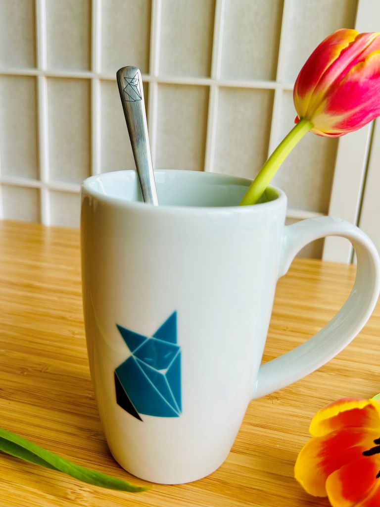 nerezová lžička "Origami liška"