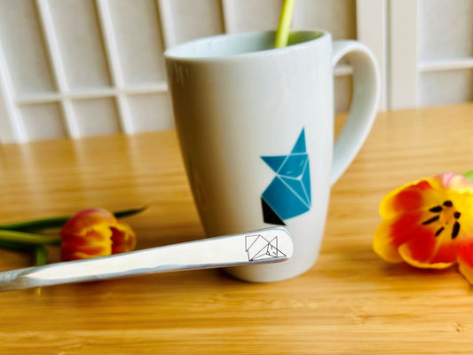 nerezová lžička "Origami liška"