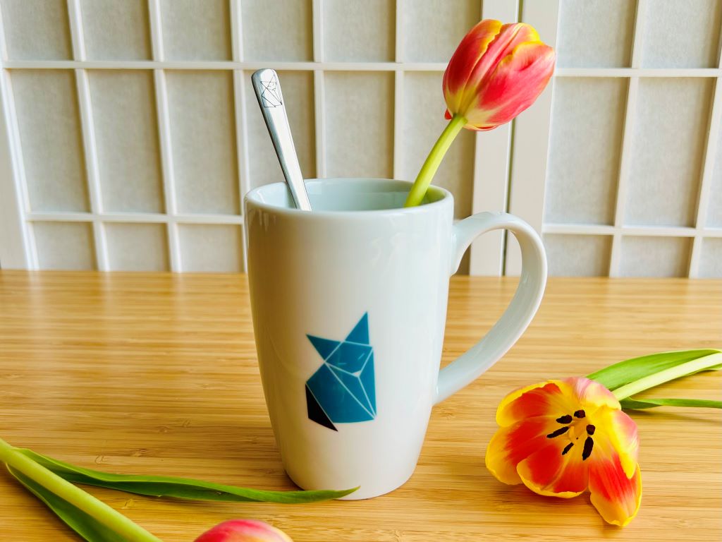 nerezová lžička "Origami liška"