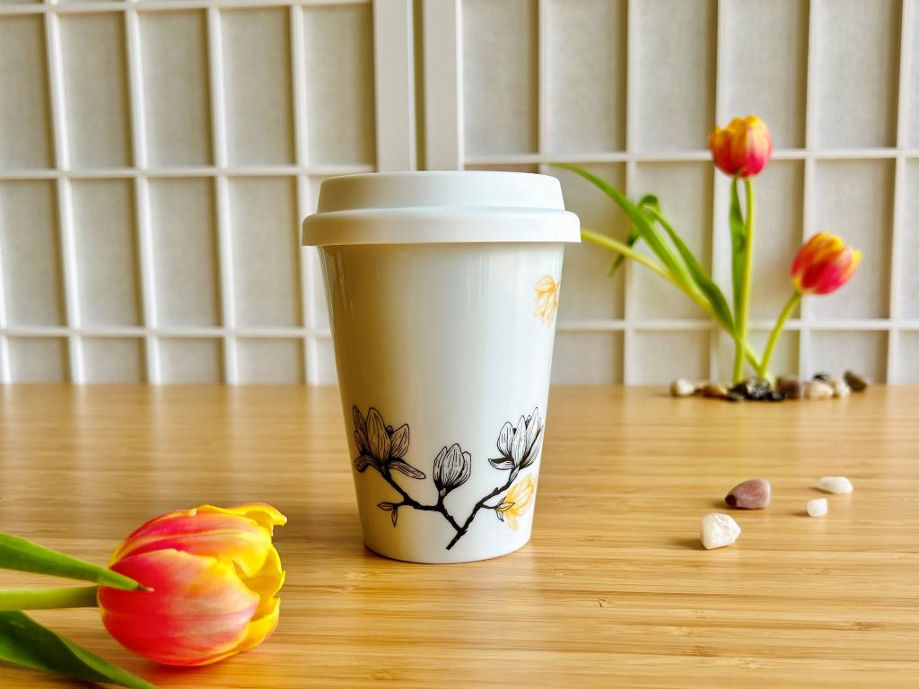 hrnek To Go "Magnolie" se zlatou 300 ml