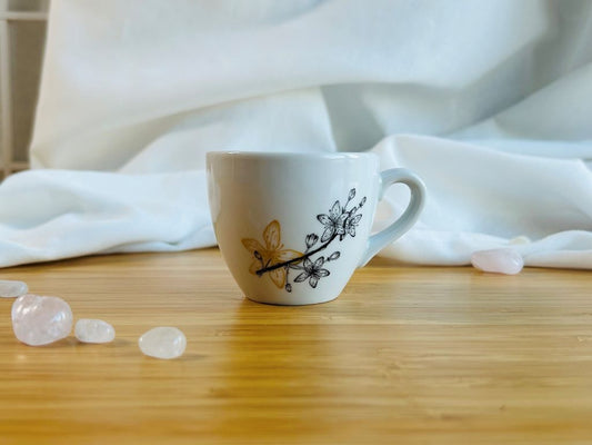 hrneček na espresso "Sakura" se zlatou 90 ml