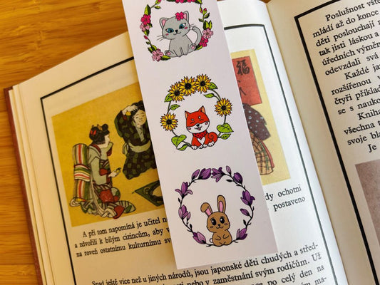 Záložka do knížky "Roztomilá zvířátka" 15 x 5 cm