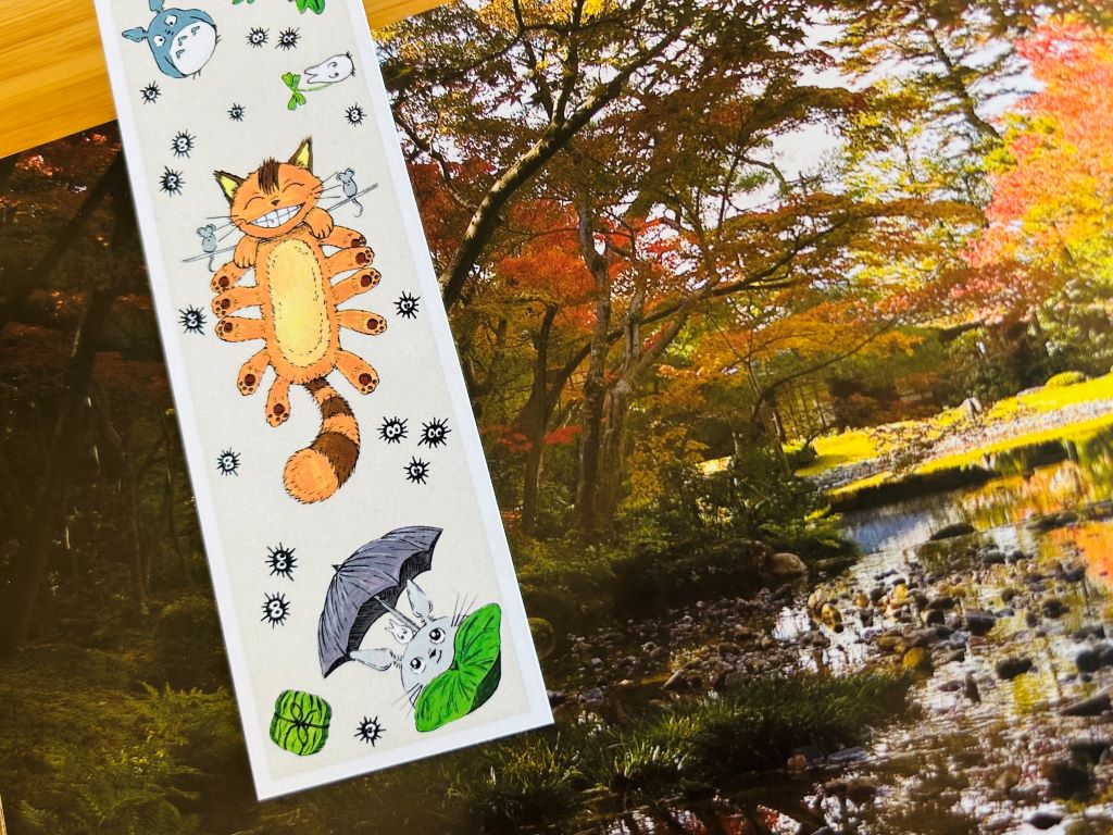 Záložka do knížky "Totoro a další lesní duchové" 15 x 5 cm