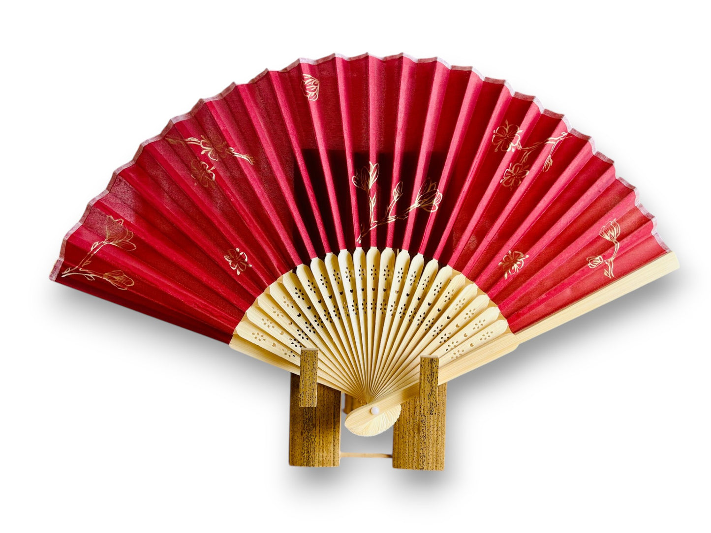 skládací látkový vějíř "Jarní Japonsko” ručně malovaný