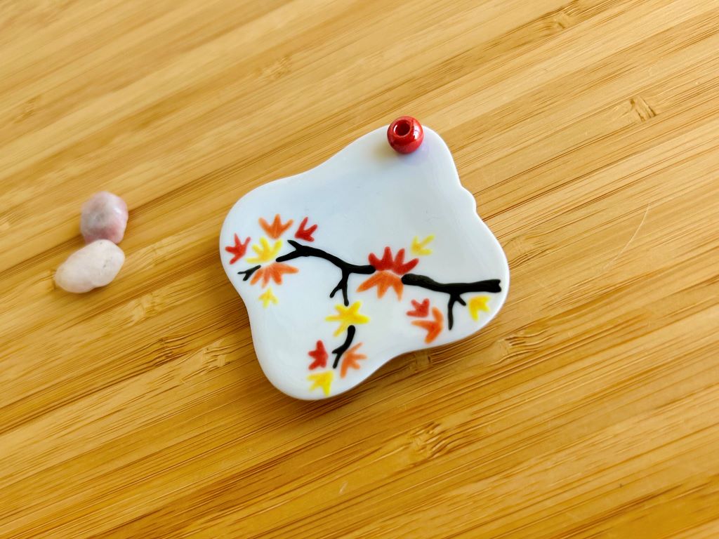 porcelánový stojánek na vonné tyčinky "Podzimní večer" 5,5x5,5 cm