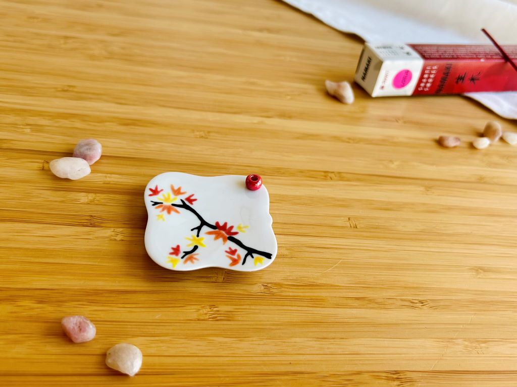 porcelánový stojánek na vonné tyčinky "Podzimní večer" 5,5x5,5 cm