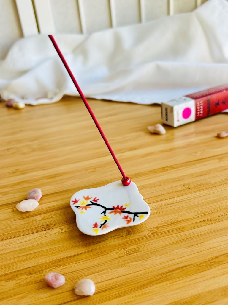 porcelánový stojánek na vonné tyčinky "Podzimní večer" 5,5x5,5 cm