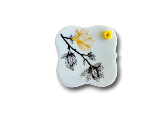 porcelánový stojánek na vonné tyčinky "Magnolie" se zlatou 5,5x5,5 cm