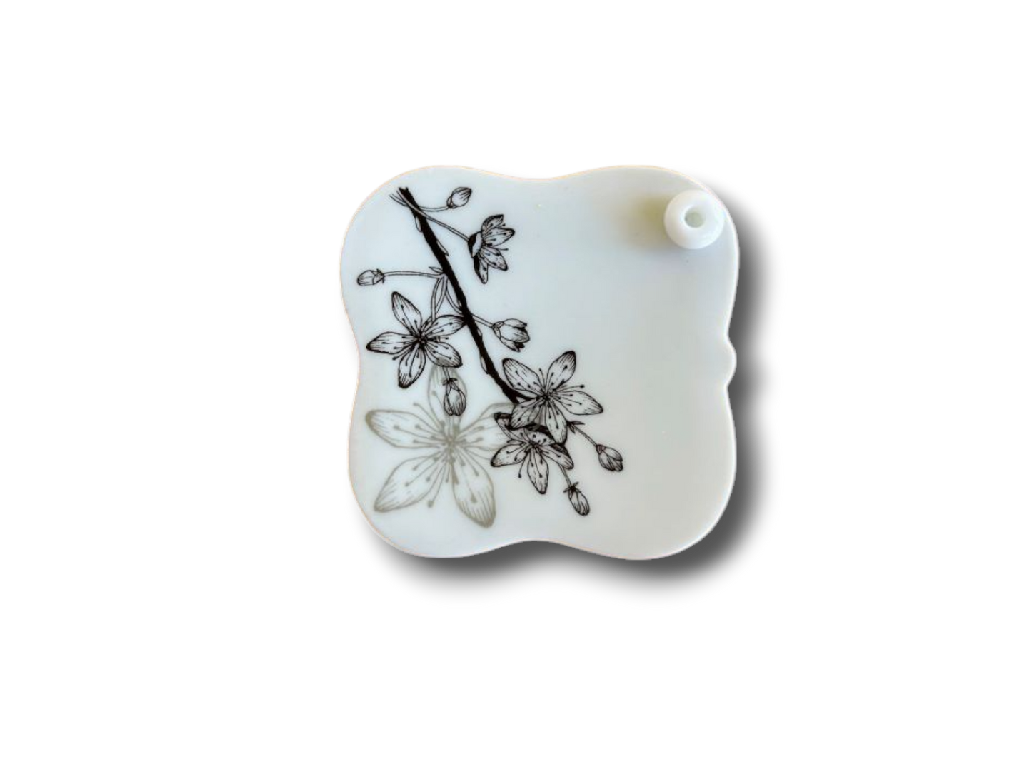 porcelánový stojánek na vonné tyčinky "Sakura" se stříbrnou 5,5x5,5 cm