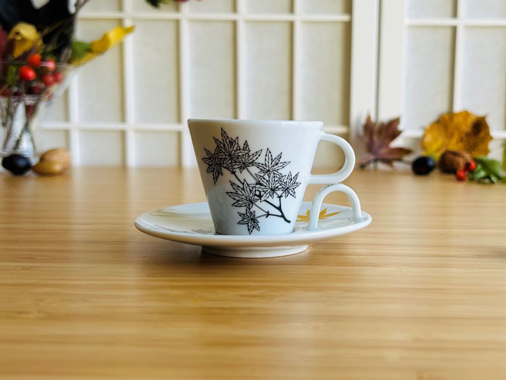 espresso hrneček s podšálkem "Javory" se zlatou 45 ml