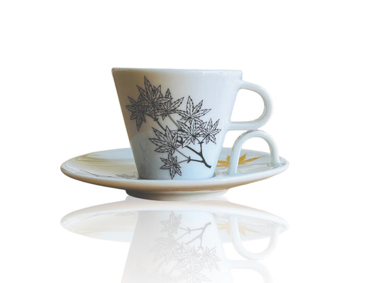 espresso hrneček s podšálkem "Javory" se zlatou 45 ml