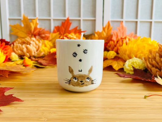 Svíčka v pohárku "Totoro" s minerály