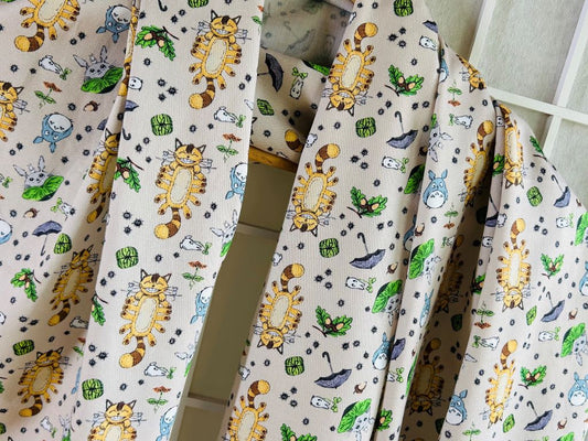 velká šála "Totoro a další lesní duchové" 70x200 cm