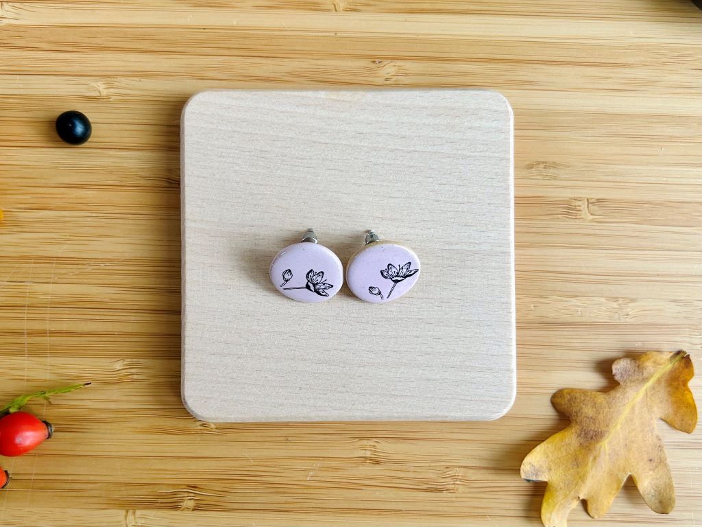 keramické náušnice "Jarní Japonsko"