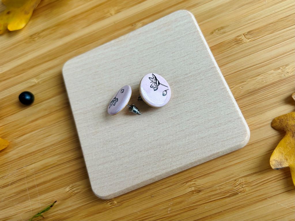 keramické náušnice "Jarní Japonsko"