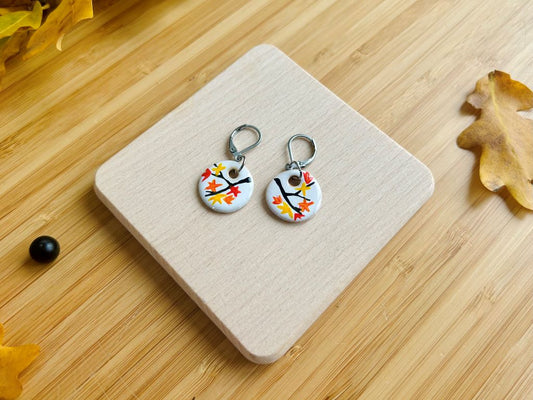 náušnice keramické visací "Podzimní večer"