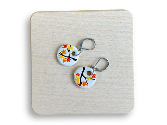 náušnice keramické visací "Podzimní večer"