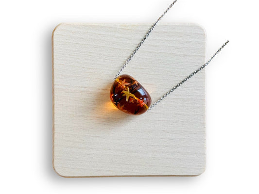 velký náhrdelník skleněný "Podzimní večer"