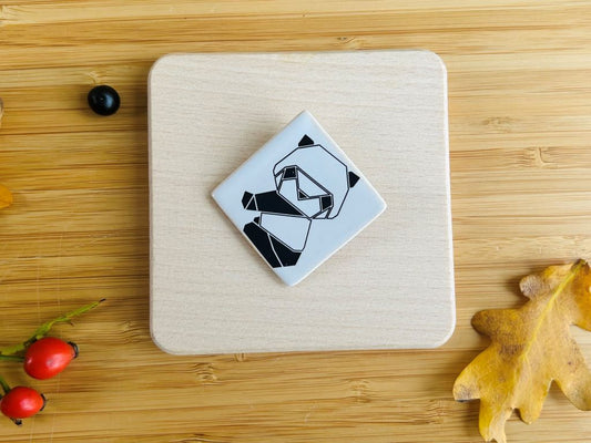 keramická brož "Origami panda"