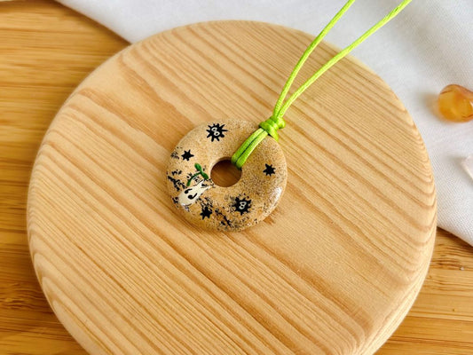 náhrdelník donut "Totoro" jaspis