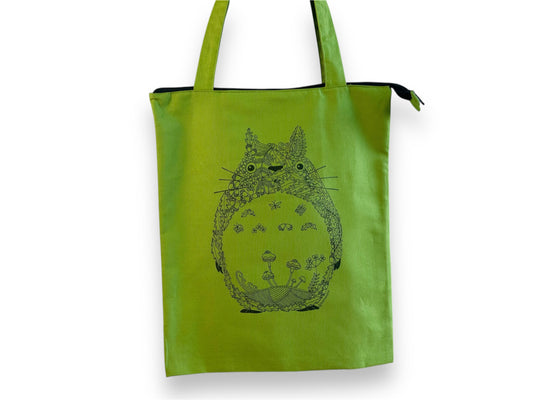 nákupní taška "Omalovánka Totoro" se zipem a vnitřní kapsou
