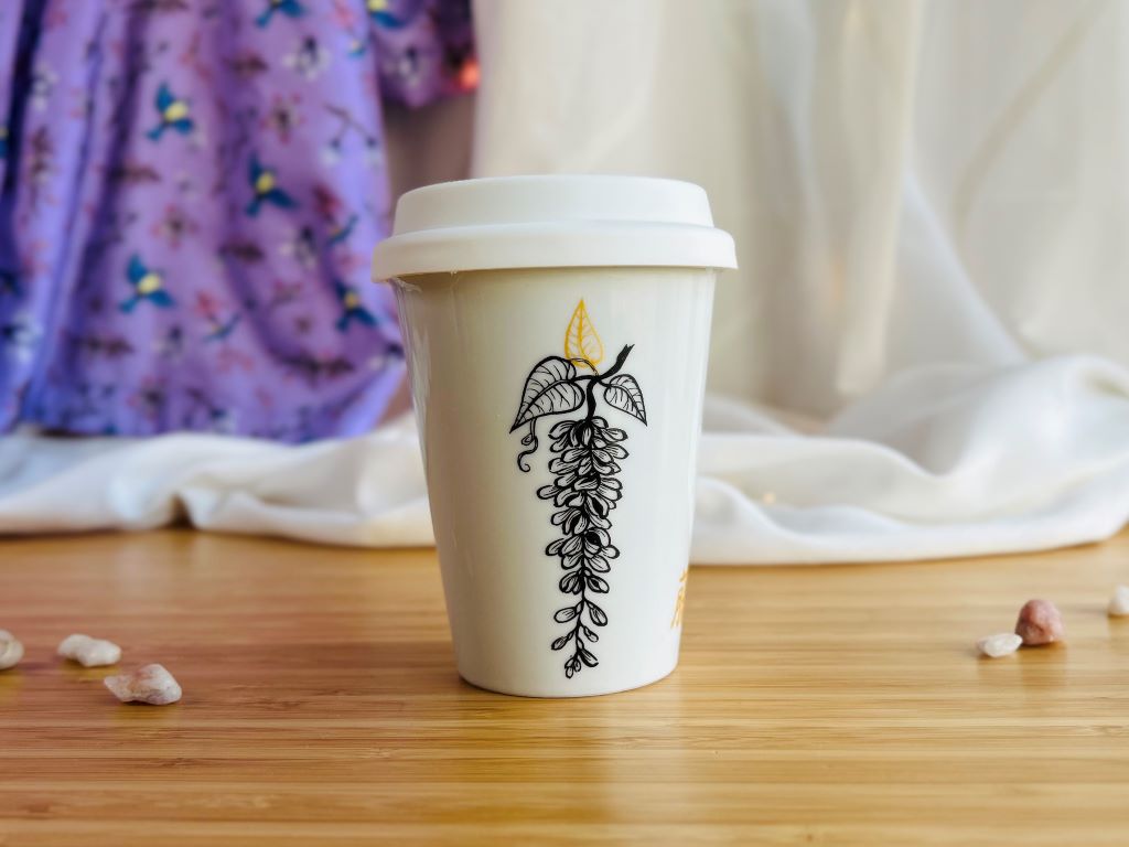 hrnek To Go "Vistárie" se zlatou 300 ml