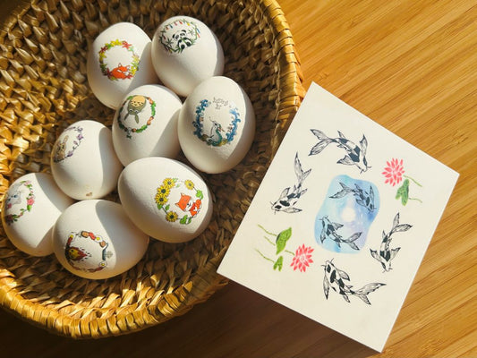 Dočasná tetovačka "Jezerní drahokamy aneb koi kapříci v lotosovém jezírku"