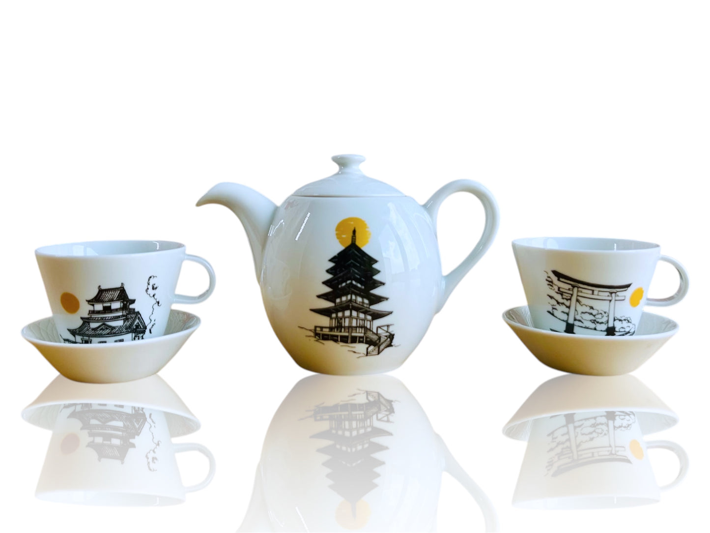 Čajová souprava "Architektura dávného Japonska"