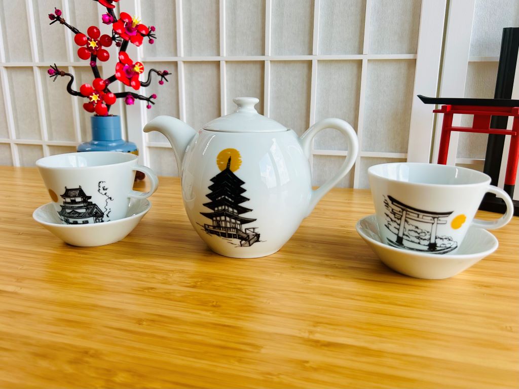 Čajová souprava "Architektura dávného Japonska"