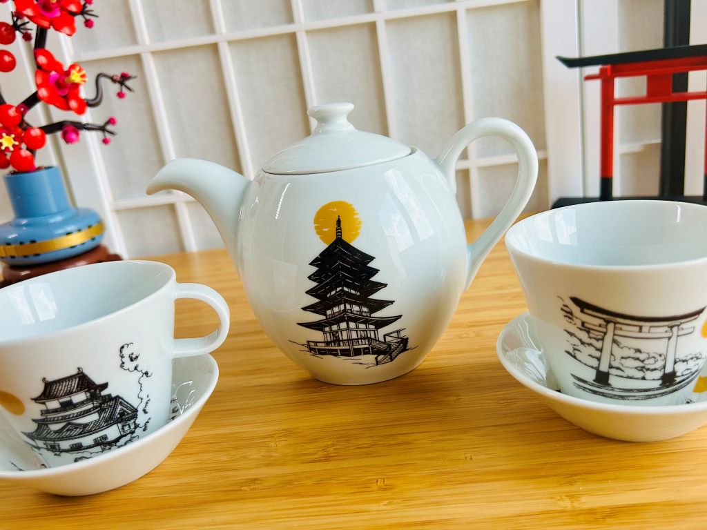 Čajová souprava "Architektura dávného Japonska"