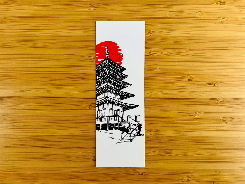 Záložka do knížky "Japonská architektura" 15 x 5 cm
