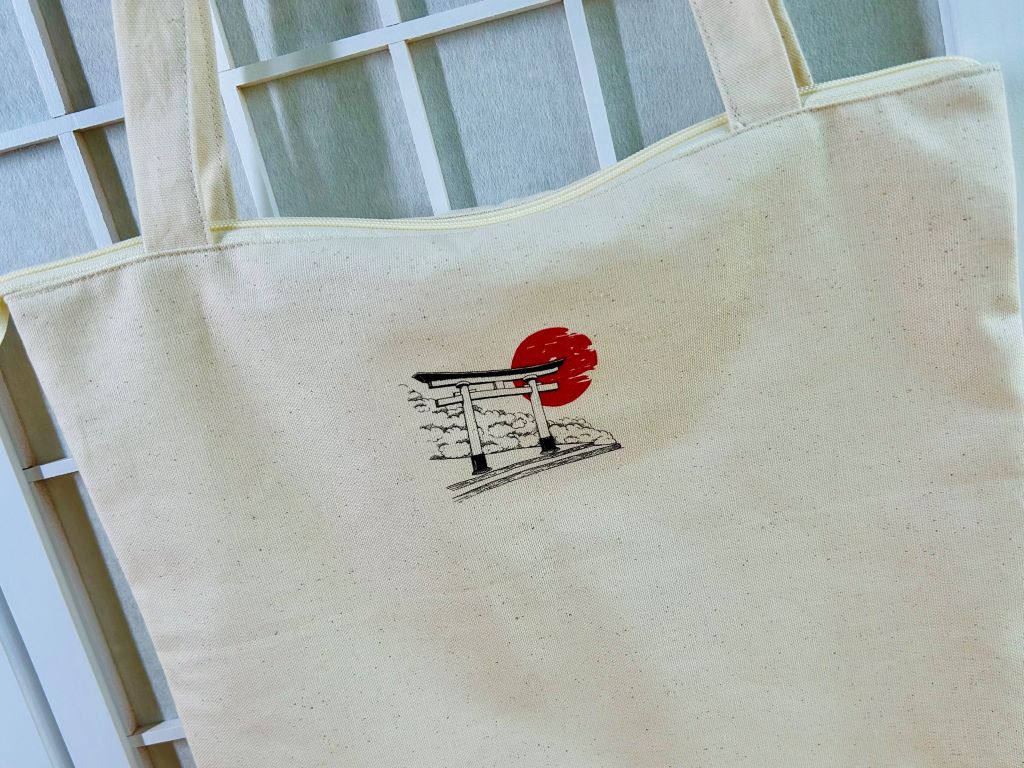 nákupní taška "Pagoda" se zipem a vnitřní kapsou